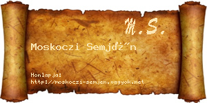 Moskoczi Semjén névjegykártya